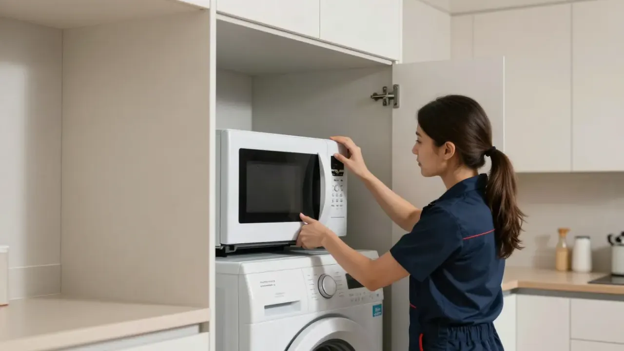 How to install a new microwave safely and correctly: microwave installation kitchen